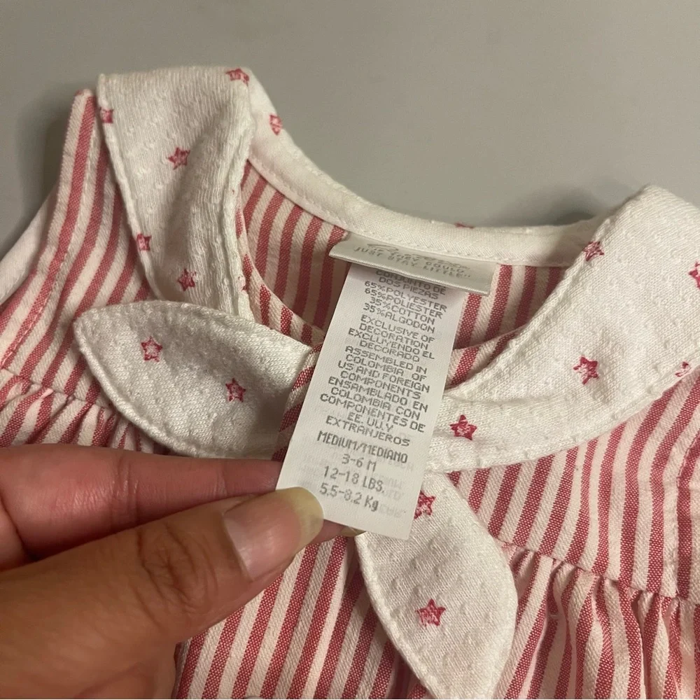 Carter's Vintage Striped Pink & White Top & Bloomer Matching Set